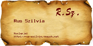 Rus Szilvia névjegykártya